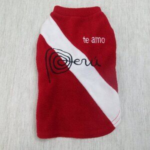 Te-amo‎  Peru Winter Warm Dog Costume Sweater Size 1 Red White Pet Outfits